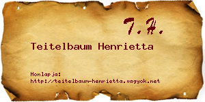 Teitelbaum Henrietta névjegykártya